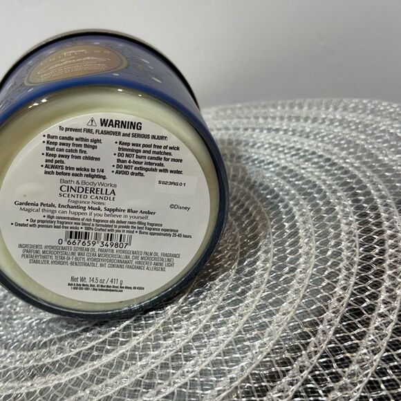 BBW Disney Princess Cinderella 3 Wick Scented Candle NWT - Picture 3 of 4